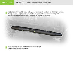 DV8 Offroad Tubular Rock Slider Step 2018+ Jeep JL 2 Door