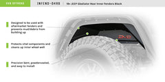 DV8 Offroad Jeep Gladiator Rear Inner Fenders - Black