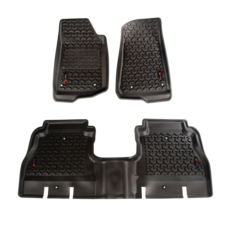 Rugged Ridge All Terrain Front & Rear Floor Liner Kit Black