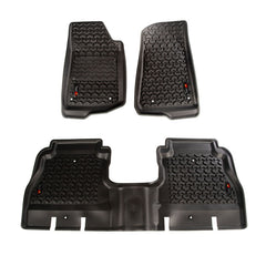 Rugged Ridge All Terrain Front & Rear Floor Liner Kit Black