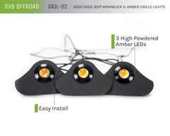 DV8 Offroad Grill Amber Marker Lights 2018-2023 Jeep JL