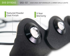DV8 Offroad Grill Amber Marker Lights 2018-2023 Jeep JL