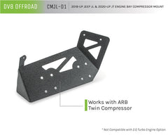 DV8 Offroad Engine Bay Compressor Mount 2018+ Jeep JL / JT