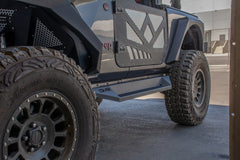DV8 Offroad Plated Sliders with Step 2018+ Jeep JL 2 Door