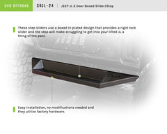 DV8 Offroad Plated Sliders with Step 2018+ Jeep JL 2 Door