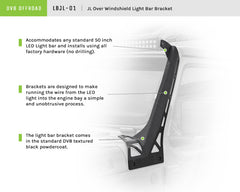 DV8 Offroad Over Windshield Light Bar Bracket  2018+ Jeep Wrangler JL