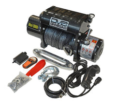 DV8 Offroad 12000 LB Winch with Synthetic Line & Wireless Remote - Black