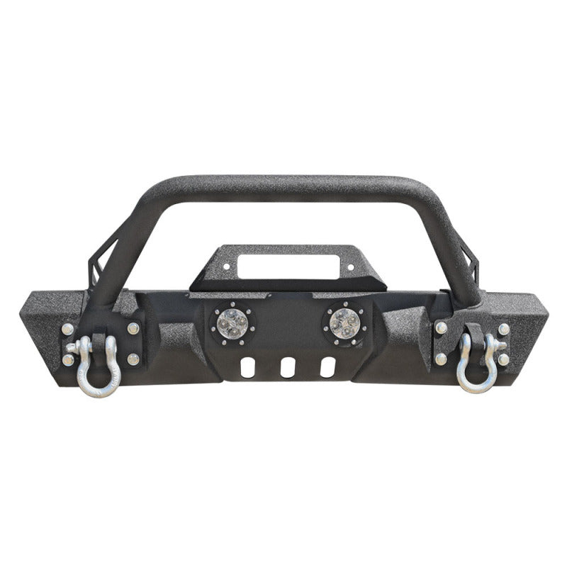 DV8 Offroad FS-11 Stubby Mid Length Steel Front Bumper with Winch Plate