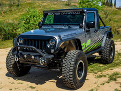 DV8 Offroad FS-11 Stubby Mid Length Steel Front Bumper with Winch Plate