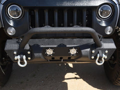 DV8 Offroad FS-11 Stubby Mid Length Steel Front Bumper with Winch Plate