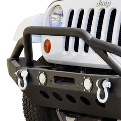 DV8 Offroad FS-8 Mid Length Steel Front Bumper with LED Lights