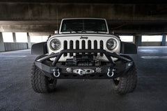 DV8 Offroad FS-8 Mid Length Steel Front Bumper with LED Lights