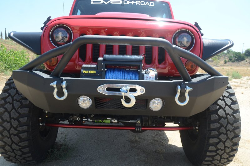 DV8 Offroad FS-14 Mid Length Steel Front Bumper with Fog Lights & LED Lights