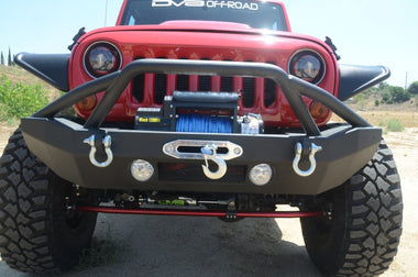 DV8 Offroad FS-14 Mid Length Steel Front Bumper with Fog Lights & LED Lights