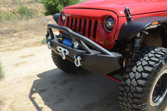 DV8 Offroad FS-14 Mid Length Steel Front Bumper with Fog Lights & LED Lights