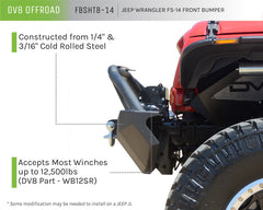 DV8 Offroad FS-14 Mid Length Steel Front Bumper with Fog Lights & LED Lights