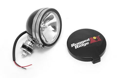 Rugged Ridge 6in Halogen Light Black Steel Housing; Single