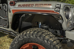 Rugged Ridge Inner Front Fender Liners  Aluminum Black