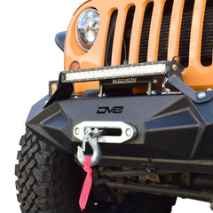 DV8 Offroad Steel Stubby Front Bumper with Light Bracket & Winch Plate