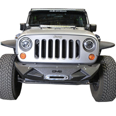 DV8 Offroad Steel Stubby Front Bumper with Light Bracket & Winch Plate