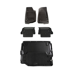 Rugged Ridge Floor Liner Kit Black F/R/Full Cargo 18-23 Jeep Wrangler JL 2Dr
