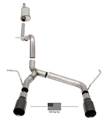 Corsa 2.75in Sport Cat-Back Exhaust with Black Tips  Jeep Wrangler JLU 3.6L