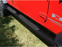 Rugged Ridge 4in Oval Side Step Black 18-23 Jeep Wrangler JL 4DR