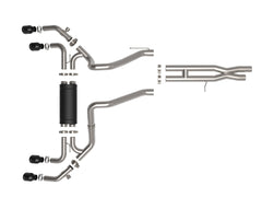 aFe Vulcan Series 2.5in 304SS Cat-Back Exhaust with Black Tips 2021+ Jeep Wrangler 392 6.4L