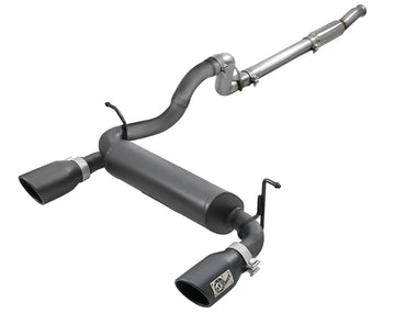 aFe Rebel Series 409 Stainless Steel Cat-Back Exhaust Jeep Wrangler JL 2.0L (t) - Black Tip