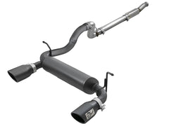 aFe Rebel Series 409 Stainless Steel Cat-Back Exhaust Jeep Wrangler JL 2.0L (t) - Black Tip