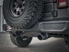 aFe Rebel Series 409 Stainless Steel Cat-Back Exhaust Jeep Wrangler JL 2.0L (t) - Black Tip