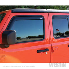 Westin Wade Wind Deflectors 72-51499 - Installed on Jeep, Smoke Finish, Custom Fit for Optimal Ventilation