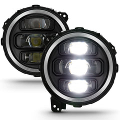 ANZO Full Led Projector Headlights Clear Lens / Black Housing  Jeep Wrangler JL