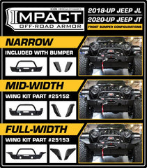 ICON Front Impact Bumper with Skid Plate 2018+ Jeep Wrangler JL / 2020+ JT