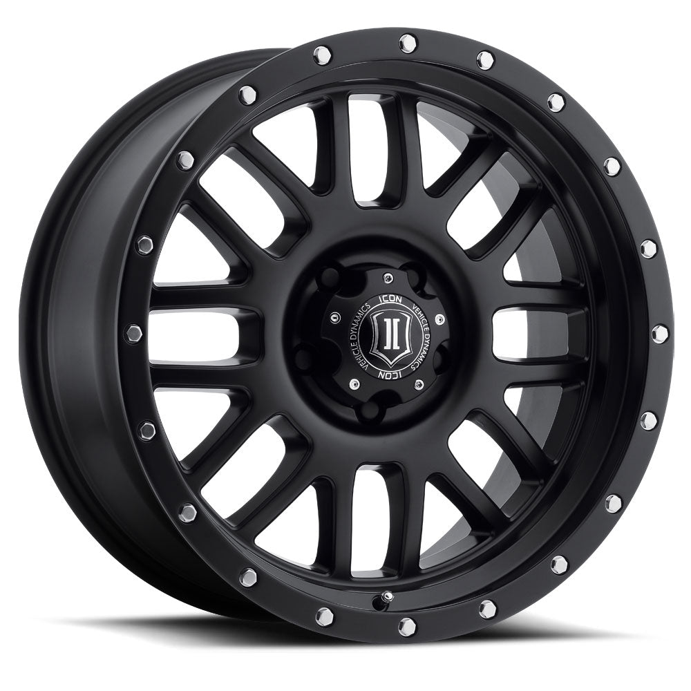 ICON Alpha 17x8.5 5x5 0mm Offset 4.75in BS 71.5mm Bore Satin Black Wheel