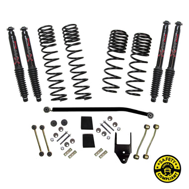 Skyjacker 3.5 in. Dual Rate-Long Travel Lift Kit System with Black MAX Shocks Wrangler JL 2-Door 4WD