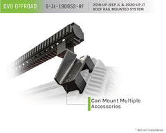 DV8 Offroad Picatinny Rail Roof Light Mount 2018-2023 JEEP JL & 2020-2023 JT