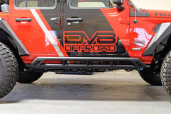 DV8 Offroad Tubular Rock Slider Step with Plated End Caps