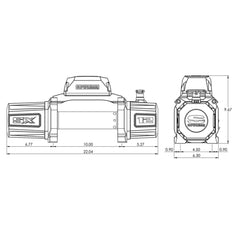 Superwinch 12000 LBS 12V DC 3/8in x 85ft Wire Rope SX 12000 Winch - Graphite