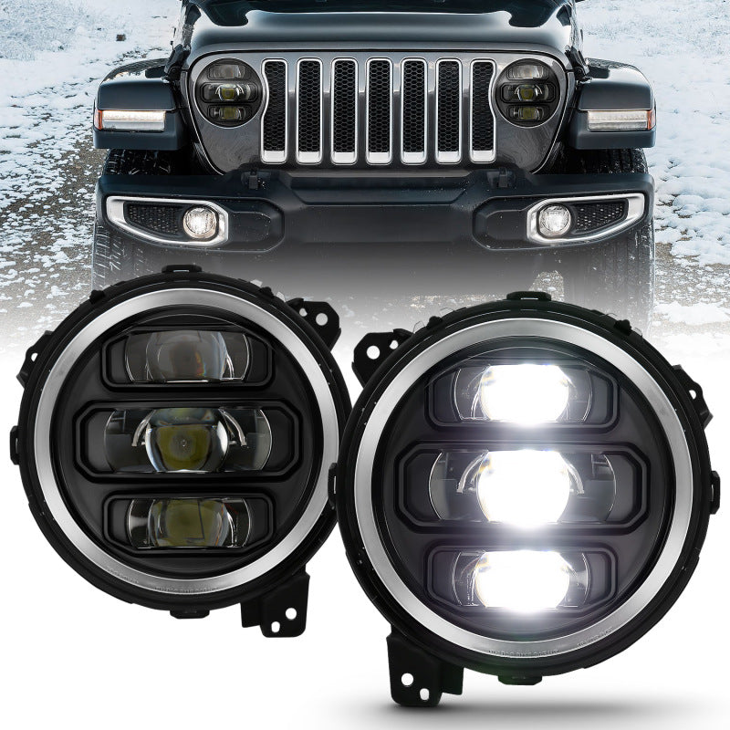 ANZO Full Led Projector Headlights Clear Lens / Black Housing  Jeep Wrangler JL