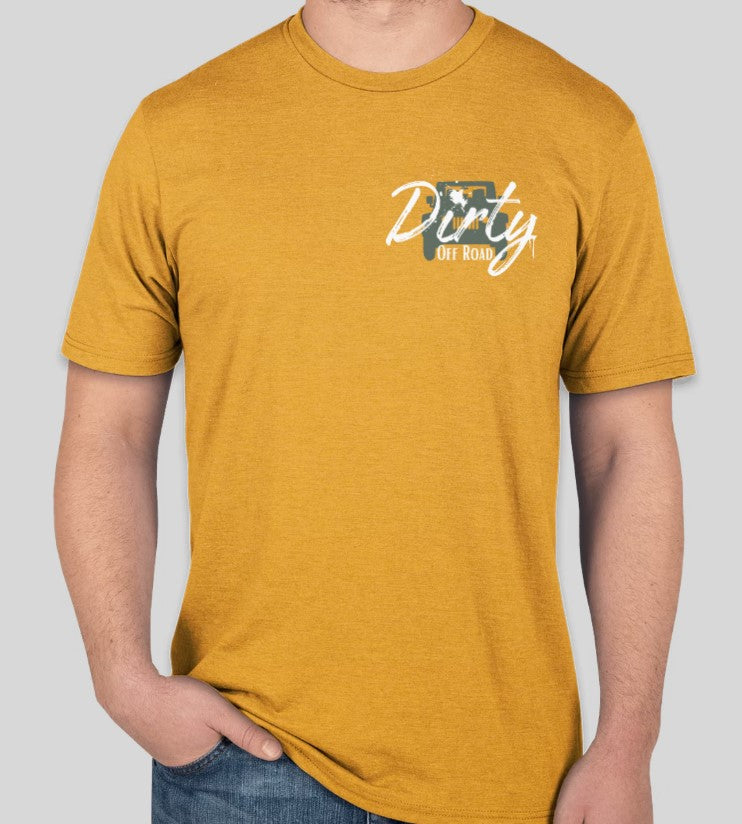 Dirty Off Road Tri-Blend T-shirt in Ochre Yellow Heather
