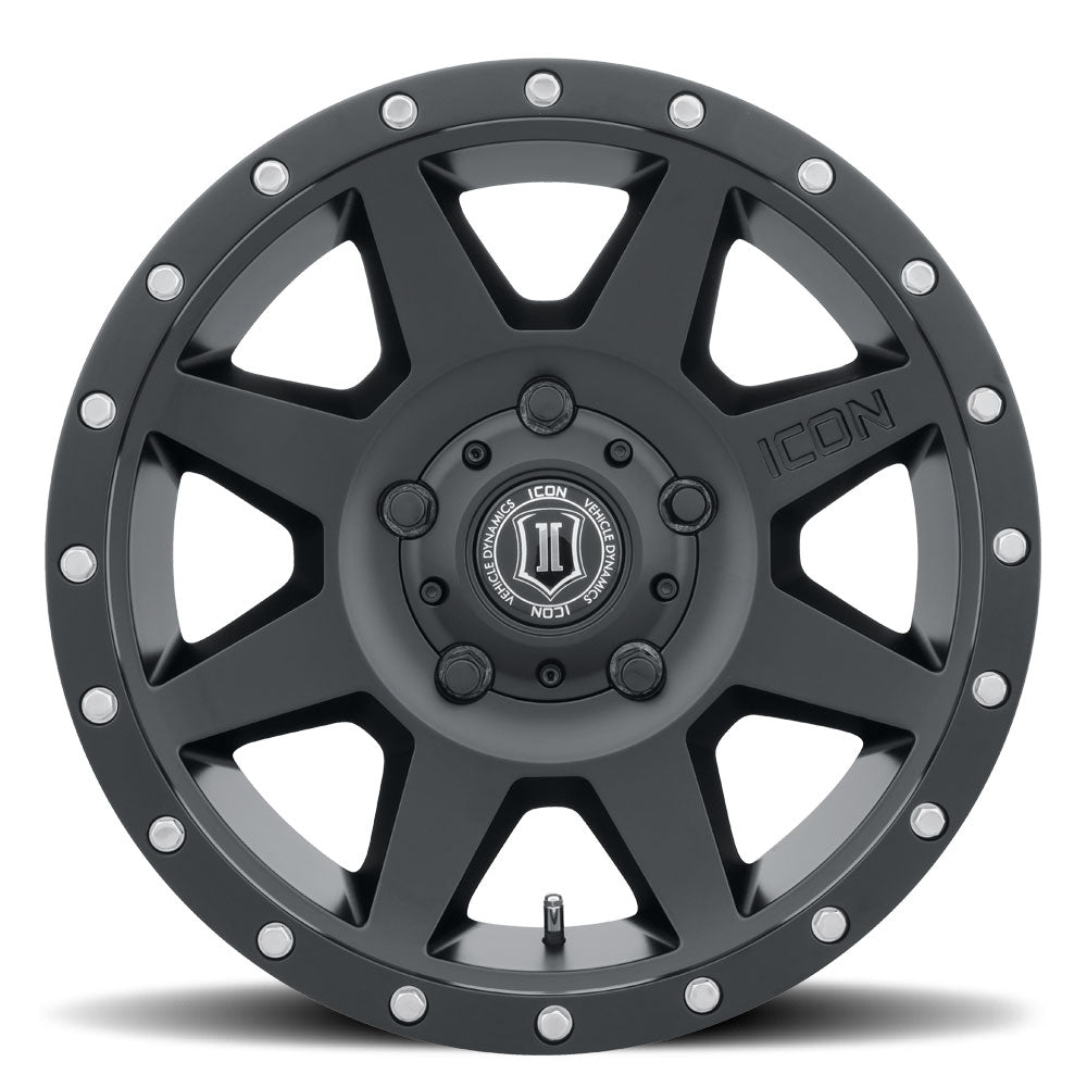 ICON Rebound 18x9 5x5 -12mm Offset 4.5in BS 71.5mm Bore Satin Black Wheel