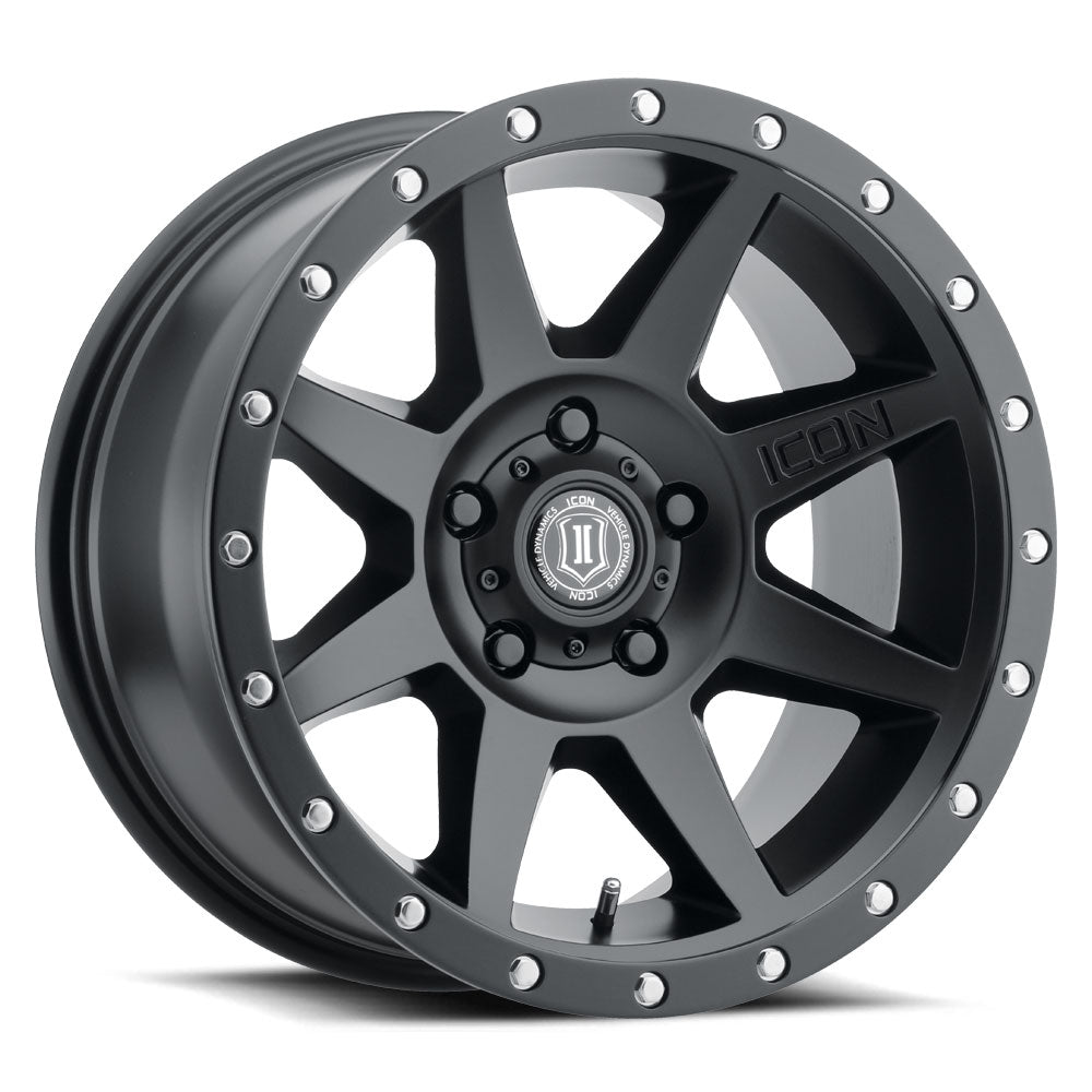 ICON Rebound 17x8.5 5x5 -6mm Offset 4.5in BS 71.5mm Bore Satin Black Wheel