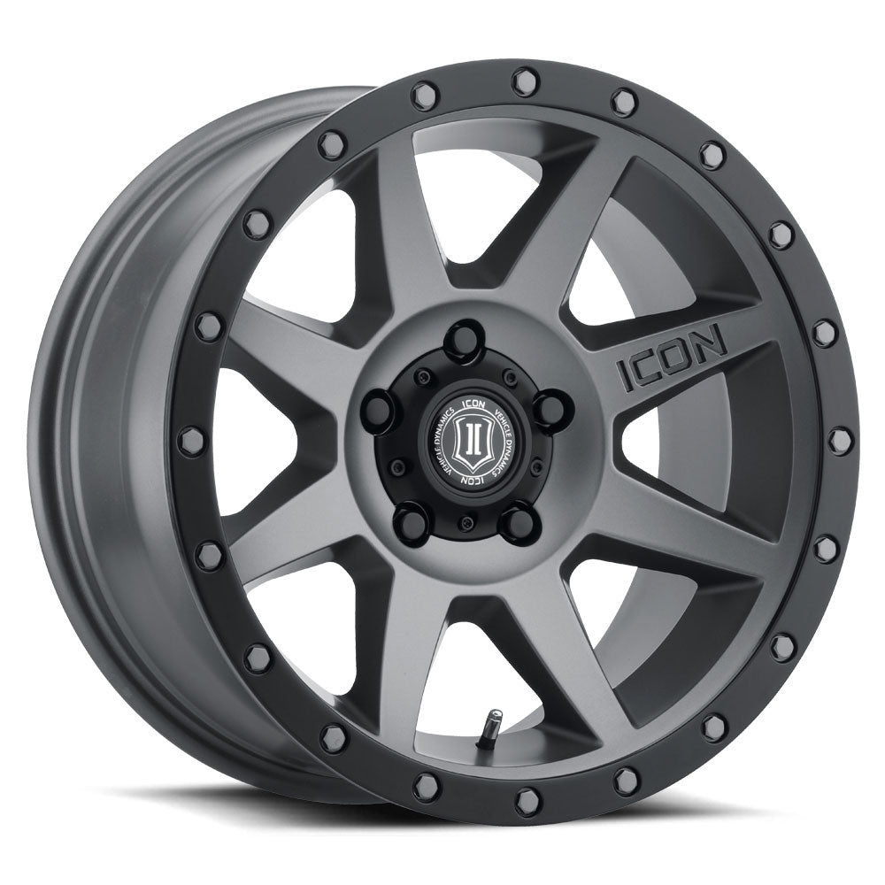 ICON Rebound 17x8.5 5x5 -6mm Offset 4.5in BS 71.5mm Bore Titanium Wheel