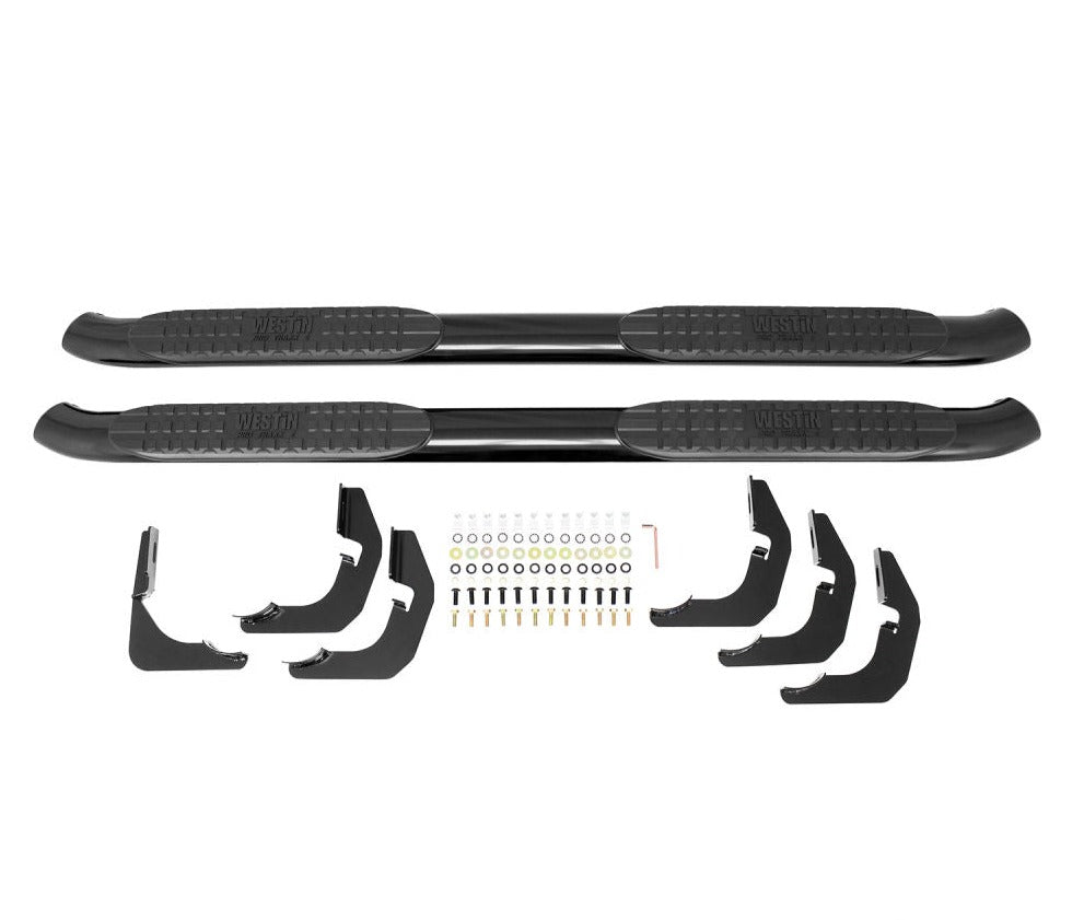 Westin PRO TRAXX 4 Oval Nerf Step Bars - Textured Black 2018-2023 Jeep Wrangler JL Unlimited 4DR